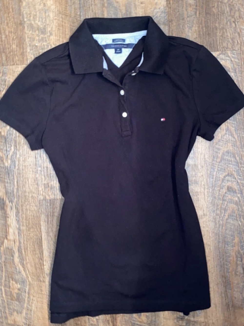 Tommy Hilfiger Women’s Polo Shirt Small Black Top
